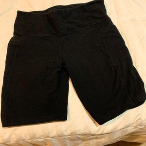 Black biker shorts with pockets